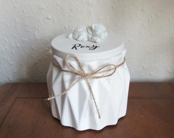 Personalised pet urn for dog or cat concrete urn for ashes pet loss memorial gift custom name urn dog cat urn, memorial keepsake unique urn