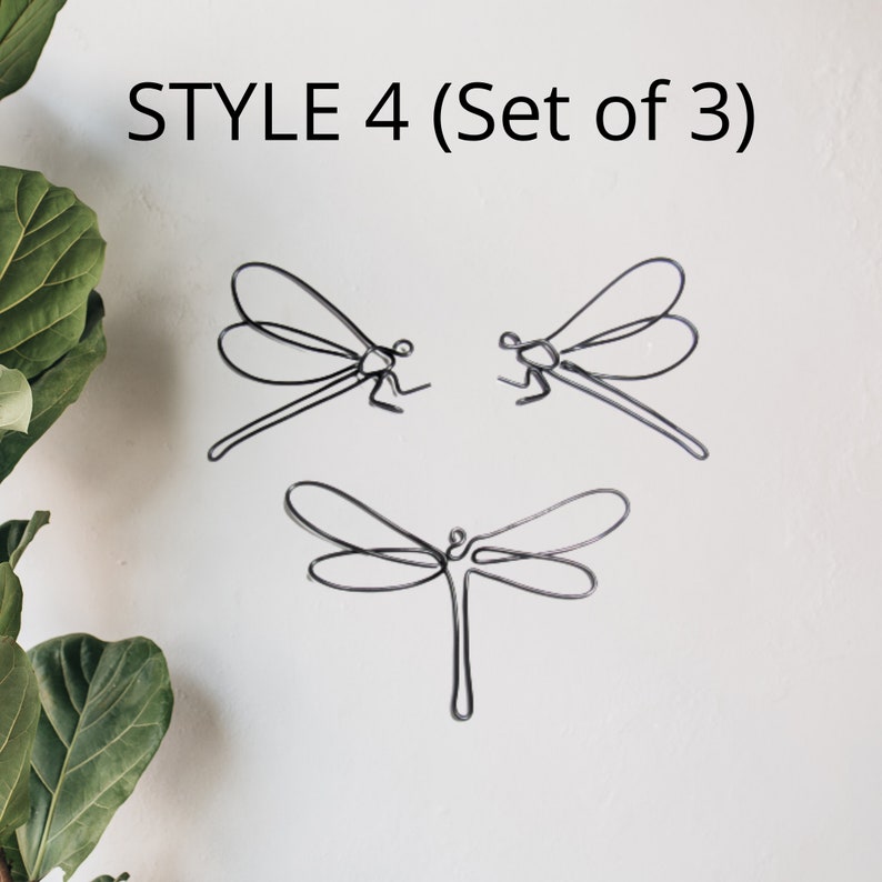 Dragonfly sign metal wall art, dragonfly gift wire wall art decor, dragonflies home decor wall hangings housewarming gift one line art image 6