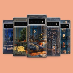 Cozy Window Phone Case Lofi City Phone Cover for Google Pixel 10, 9A, 9Pro XL, 8A, 8Pro, 7A, Samsung S25, S24Fe, A56, A15, iPhone 17Pro, 16E