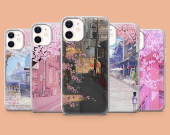 Coque de portable Manga Sakura Ville futuriste Coque pour iPhone 15, 14, 13, 12, Pixel 8A, 8, 8Pro, 7, Samsung S24, S23FE, A34, A25, A54, A15