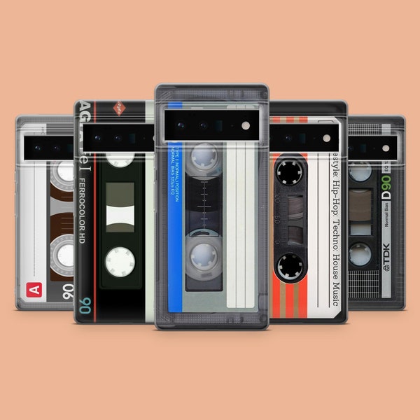 Vintage Cassette Phone Case Retro Tape Phone Cover for Google Pixel 8A, 8Pro, 7Pro, 7A, iPhone 15, 14, 13, Samsung S24, S23FE, A25, A15, A54