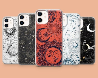 Funda para teléfono Astrology Sun Celestial Moon para iPhone 17Air, 16E, 15, 14, Samsung S25, S24Fe, A56, A15, Pixel 10, 9A, 9Pro XL, 8A