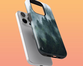 Tough Foggy Forest Phone Case Misty Woods Cover for iPhone 16Plus, 15, 14, Google Pixel 9Pro XL, 8A, 7A, 6A, Samsung S24Ultra, S23, S22, A54