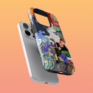 Funda para teléfono resistente con diseño de gato negro iris y tablero de estado de ánimo para iPhone 16Plus, 15, 14, Google Pixel 9Pro XL, 8A, 7A, 6, Samsung S24Ultra, S23, S22, A54