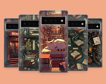Cozy Book Phone Case Witchy Library Phone Cover for Google Pixel 11Pro XL, 10Pro, 9A, 8A, 7Pro, Samsung S25, S26Fe, S23, A56, iPhone 18Ultra