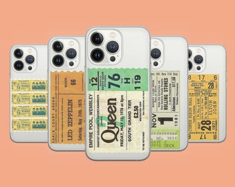 Retro Ticket Phone Case Classic Rock iPhone Cover for iPhone 18Pro, 17E, 15, 14, 13, Samsung S26Fe, S23, A56, A15, Pixel 11Pro XL, 10A, 8A