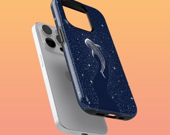 Tough Whale Shark Ocean Phone Case Shining Stars Cover for iPhone 16Plus, 15Pro, 14, Google Pixel 9Pro XL, 8A, 7A, 6A, Samsung S24, S23, A54