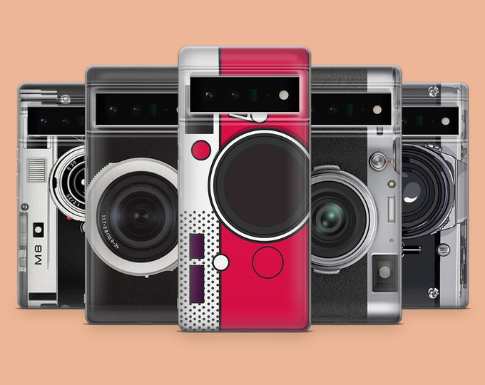 Retro Camera Phone Case 35mm Camera Phone Cover for Google Pixel 11Pro XL, 10Pro, 9A, 8A, 7Pro, Samsung S25, S26Fe, S23, A56, iPhone 18Ultra