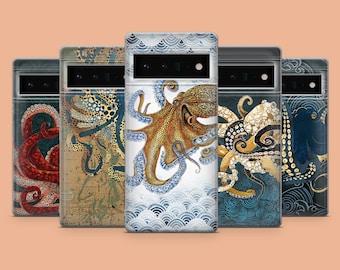 Rode Kraken telefoonhoes, elegante octopus telefooncover voor Google 11Pro XL, 10Pro, 9A, 8A, 7Pro, Samsung S25, S26Fe, S23, A56, iPhone 18Ultra, 17