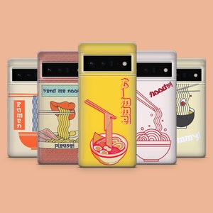 Funny Ramen Phone Case Fun Noodles Phone Cover for Google Pixel 10, 9A, 9Pro XL, 8A, 8Pro, 7A, Samsung S25, S24Fe, A15, iPhone 17Pro, 16E, X
