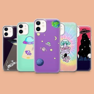Funda para teléfono con diseño de abducción extraterrestre, divertida funda OVNI para iPhone 16, 15, Samsung S25, S24Fe, S23Ultra, A56, A15, Pixel 9Pro XL, 8A, 8Pro, 7A, 6A