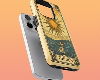 Tough Tarot Cards Phone Case The Sun Cover for iPhone 16Plus, 15, 14, 13, Google Pixel 9Pro XL, 8A, 7A, 6A, Samsung S24Ultra, S23, S22, A54