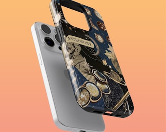 Rugged Astrology Phone Case Vintage Collage Cover for iPhone 16Plus, 15, 14, Google Pixel 9Pro XL, 8A, 7, 6, Samsung S24Ultra, S23, S22, A54