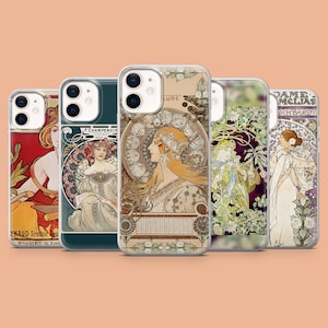 Mucha Poster Phone Case Art Nouveau iPhone Cover for iPhone 17Air, 16E, 15, 14, Samsung S25, S24Fe, A56, A15 Pixel 10, 9A, 9Pro XL, 8A, 8Pro