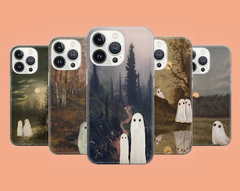 Sad Ghosts Phone Case Ghost Couple iPhone Cover for iPhone 18Pro, 17E, 15, 14, 13, Samsung S26Fe, S23, A56, A15, Pixel 11Pro XL, 10A, 8A, 7A