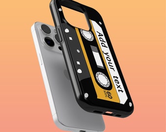 Stevige Retro Cassette Telefoonhoesje Vintage Tape Cover voor iPhone 15, 14, 13, 12, 11, Google Pixel 8, 8Pro, 7A, 6, Samsung Galaxy S24, S23, A54