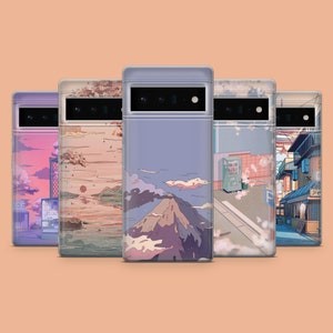 Pink Lofi Phone Case Pastel Cosplay Phone Cover for Google Pixel 10, 9A, 9Pro XL, 8A, 8Pro, 7A, Samsung S25, S24Fe, A15, iPhone 17Pro, 16E