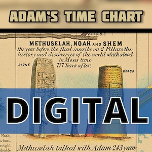 Adams Time Chart, Instant JPG Digital Download Seite, Biblische Zeitleiste