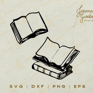 Open Boek SVG - Vintage Boek SVG | School-svg | Bibliotheek SVG | Leraar-svg | svg dxf eps png | Terug naar school-svg | Lezer-svg