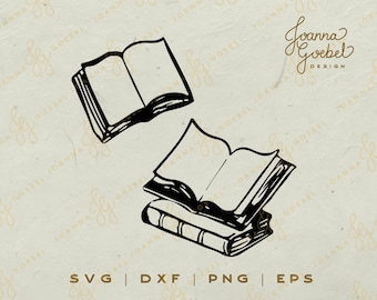 Open Book SVG -  Vintage Book SVG | School svg | Library SVG | Teacher svg  | svg dxf eps png | Back to school svg | Reader svg