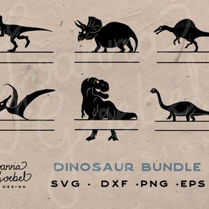 Dinosaur Bundle svg; Dinosaur split monogram svg; Dino Name svg; Cricut, Silhouette; Kid birthday cut file; Friendly Dino; Trex svg;