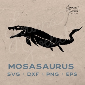 Mosasaurus SVG; Dinosaur birthday SVG; Cricut, Silhouette, Glowforge; Mosasaurus Clipart png; Joanna Goebel Design; Prehistoric Birthday SVG