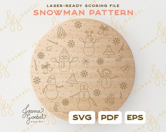 Snowman Scoring svg; Christmas Single Line SVG; Snowman Laser Cutting Backer; Single line snowman; Christmas backer svg; JoannaGoebelDesign