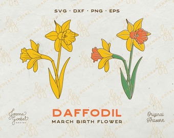 Daffodil SVG, March Birth Flower, Layered Flower (Digital Download)