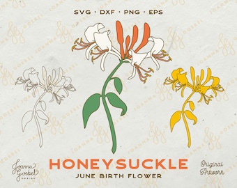Honeysuckle Flower SVG, June Birth Flower Art (Digital Download)