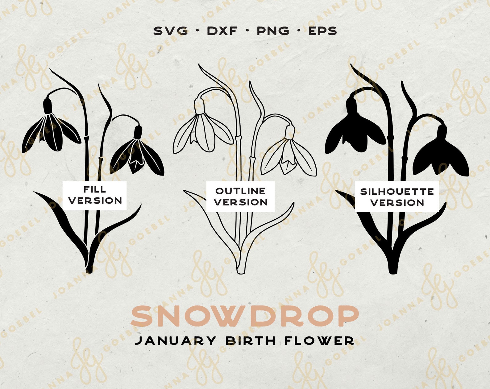 Snowdrop SVG January Birth Flower SVG Layered Flower Svg Etsy