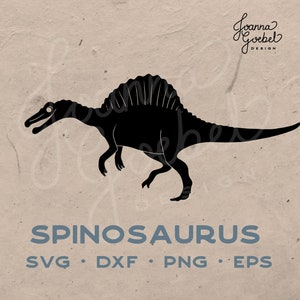 Spinosaurus SVG; Dinosaur SVG; Cricut, Silhouette, Glowforge; Dino Birthday cut file; Spinosaurus png; Joanna Goebel Design; Cute Dino SVG