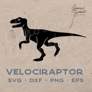 Velociraptor SVG; Dinosaur svg; Dinosaur Clipart png; Cut files; Kid birthday cut file; Friendly Dino; Raptor svg; JoannaGoebelDesign