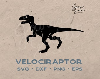 Velociraptor SVG; Dinosaur svg; Dinosaur Clipart png; Cut files; Kid birthday cut file; Friendly Dino; Raptor svg; JoannaGoebelDesign