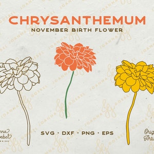 Chrysanthemum SVG; November Birth Flower SVG; Layered Flower SVG; Birth Month Flower Tattoo; Mums svg; Autumn svg; Cricut Silhouette dxf