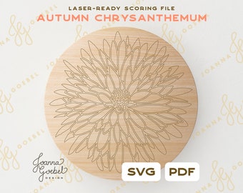 Fall Glowforge Score SVG; Autumn Laser Files; Wood Round SVG; Glowforge Score File; Single Line SVG; Glowforge fall decor; Fall score svg