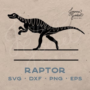 Velociraptor SVG; Dinosaur Split Monogram SVG;  Dinosaur Name SVG; Cricut, Silhouette; Dinosaur Birthday svg; Velociraptor Blue svg