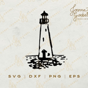 Lighthouse SVG -  Hand drawn Lighthouse SVG | Lighthouse vector | files for cricut | svg dxf eps png | Lighthouse silhouette | Coastal svg