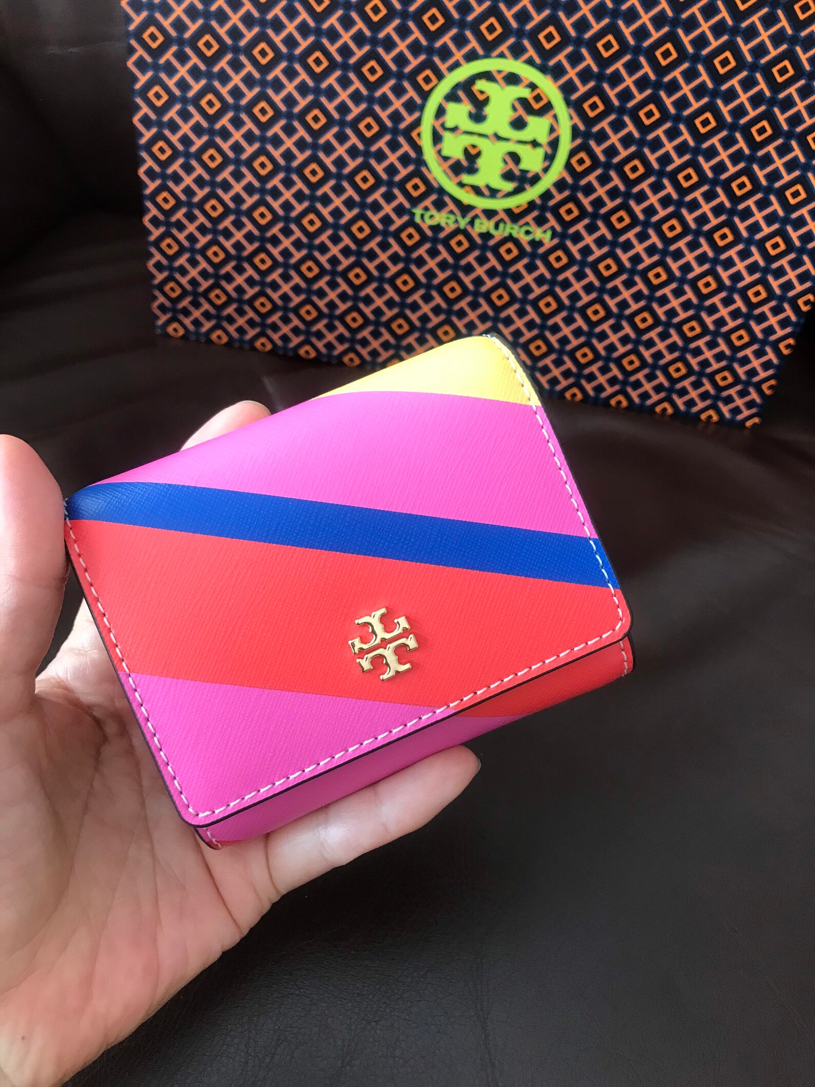 Tory Burch Emerson Multi Stripe wallet NWT multi stripe Etsy