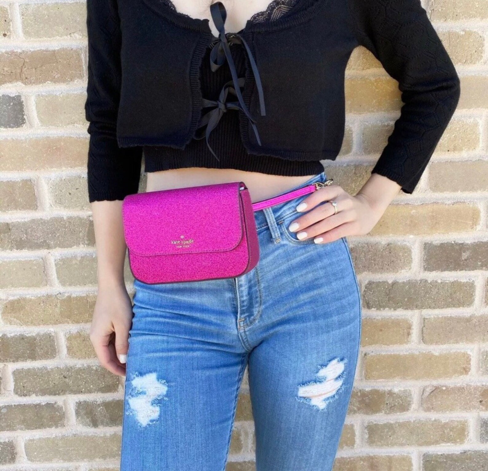 Kate Spade Convertible Belt Bag Glitter Crossbody Etsy