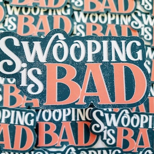 Pegatina "Swooping is Bad", pegatinas troqueladas, pegatina de Alistair, inspirada en Dragon Age, Bioware, pegatinas para diario, pegatinas de papelería