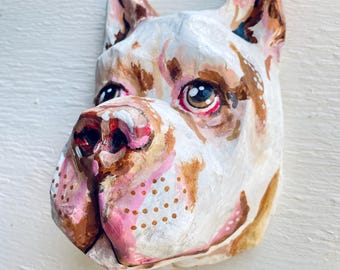 CUSTOM Pet 3D Portrait – Handmade Paper Mache Dog, Cat & Animal Sculpture - Recycled Material