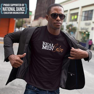 Real Men Salsa - dance shirt (dark colors), dancewear, salsa shirt, salsa dance, dance gift, gifts for him, latino, latinx, fun shirt