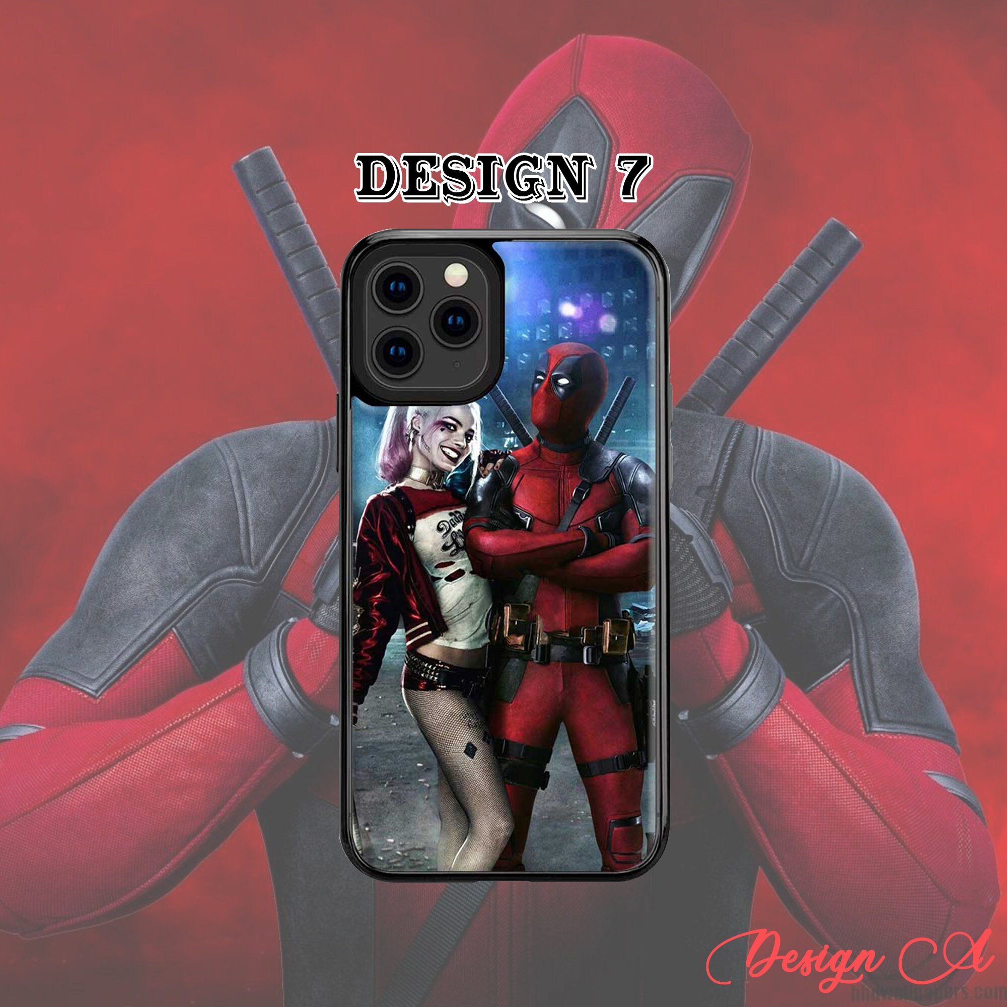 DeadPool Phone Case Super Red Deadpool Phone Case Superhero Etsy