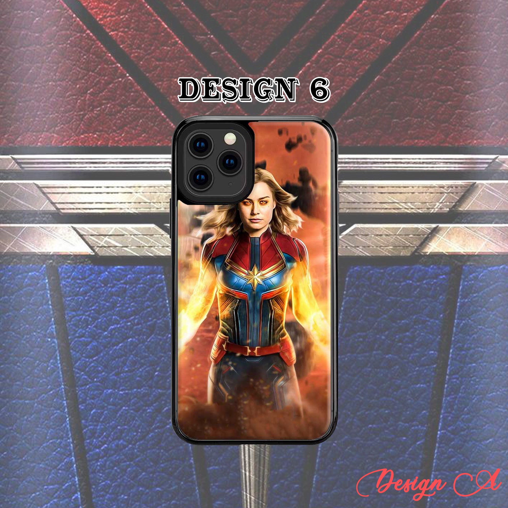 Captain Marvel Phone Case Captain Marvel Logo Superhero Etsy