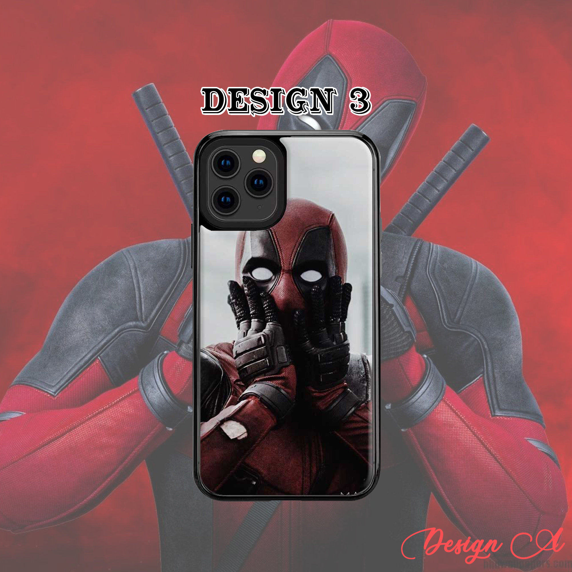 DeadPool Phone Case Super Red Deadpool Phone Case Superhero Etsy