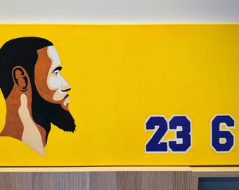 Original large LeBron acrylic acrylic framed canvas