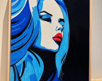 Large Original Framed 50x40cm framed retro popart canvas
