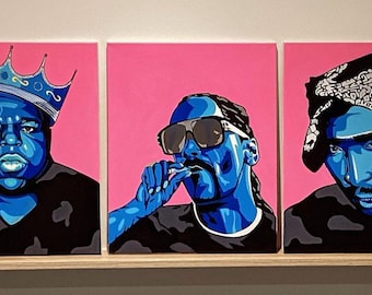 Set of 3 acrylic large  canvases