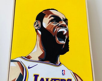 Original large LeBron acrylic acrylic framed canvas