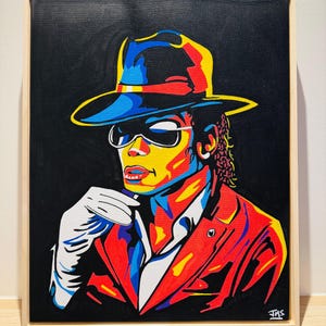 Michael Jackson  original acrylic framed canvas